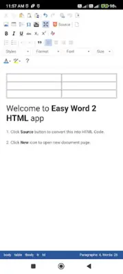 Easy Word 2 HTML Editor android App screenshot 4