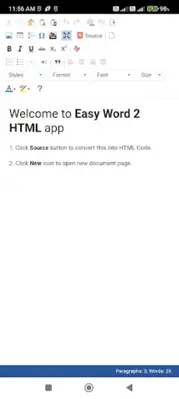 Easy Word 2 HTML Editor android App screenshot 7